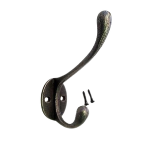 Cast Iron coat hook - VICTORIAN STYLE - Natural polished finish.