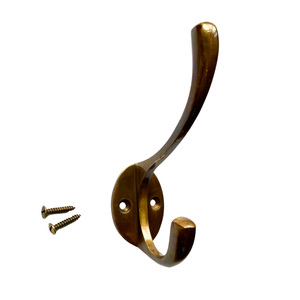 Cast Iron coat hook - Solid Brass - Victorian Style