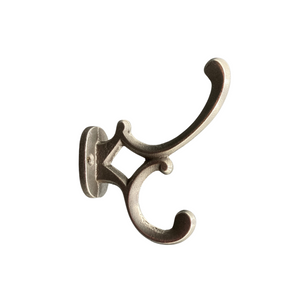 Cast Iron coat hook - DIAMOND STYLE - Natural polished finish.