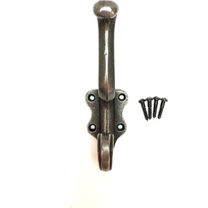 Cast Iron coat hook - ELEPHANT STYLE - Natural polished finish. - FOWLERS