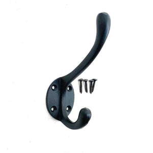 Cast Iron coat hook - VICTORIAN STYLE - 4 hole - Black finish - FOWLERS