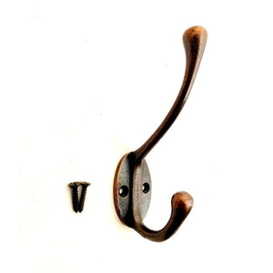 Cast Iron coat hook - VICTORIAN STYLE - Antique COPPER finish - FOWLERS
