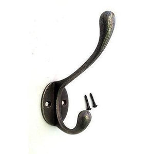 Cast Iron coat hook - VICTORIAN STYLE - Natural polished finish. - FOWLERS