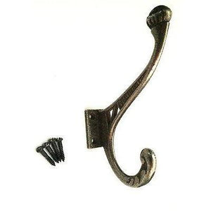 Cast Iron coat hooks - EDWARDIAN STYLE - Natural polished finish. - FOWLERS