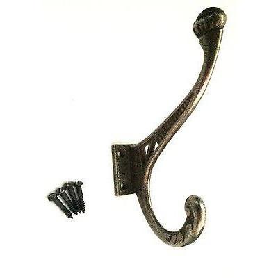 Cast Iron coat hooks - EDWARDIAN STYLE - Natural polished finish.