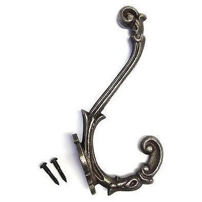 Cast Iron hook -ORNATE STYLE ( LARGE ) - Natural polished finished – FOWLERS