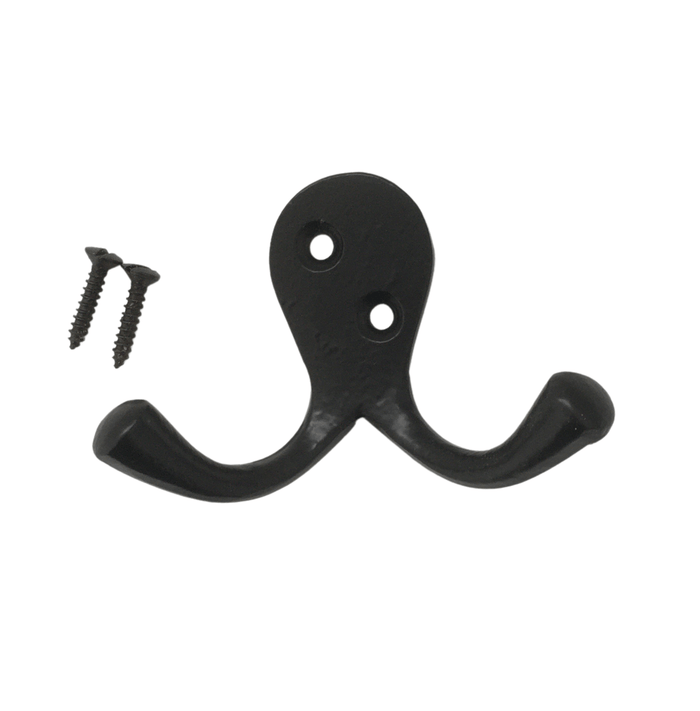 Cast Iron hooks - ROBE STYLE - Epoxy Black  finish