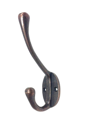 FOWLERS - HANDMADE - Solid OAK coat rack TRADITIONAL style with ANTIQUE COPPER FINISH cast iron hooks - FOWLERS