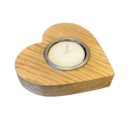 Solid Oak HEART Tealight holder