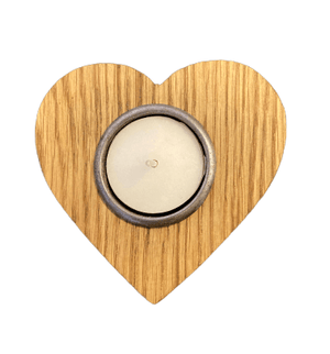 Solid Oak HEART Tealight holder - FOWLERS